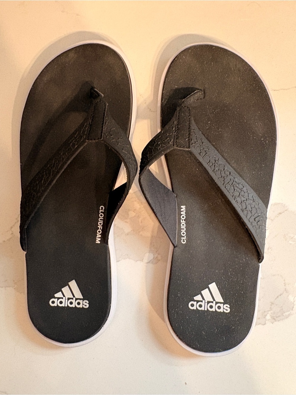 Adidas Black Cloudfoam Flip Flops